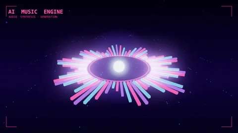 Ai music engine radial audio spectrum Video stock 339994667