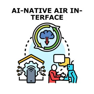Ai native air interface connecting smart devices Ilustração Stock