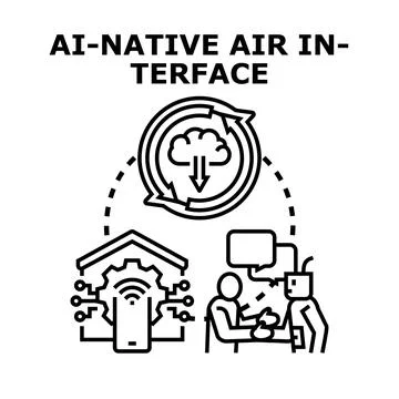 Ai native air interface connecting smart devices Stock Illustration