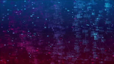 AI Network Coding Plexus Animation Stock Footage 314368127