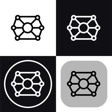AI Network Connection Icon: Smart Technology Symbol Иллюстрация