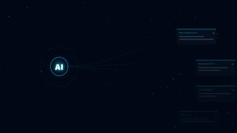 AI network connections and data flow 스톡 동영상 341416535