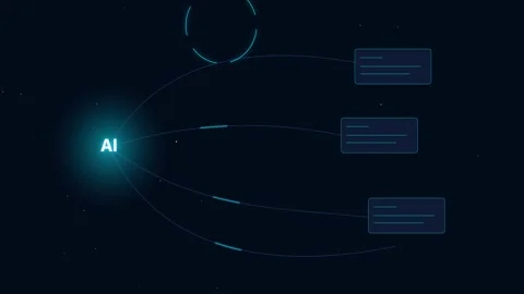 AI network connections and data flow animation Stock Footage 341416540
