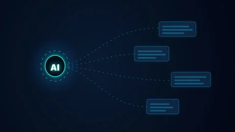 AI network connections and data flow animation Stock Footage 341416542