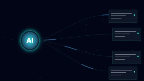 AI network connections and data flow Stock Footage 341416570