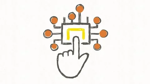 AI Network Interface Touch Animation Stock Footage 341766264
