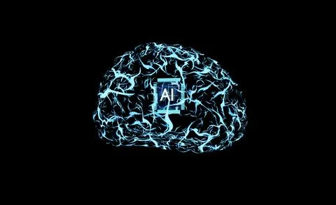 AI network layered like human brain Stock Illustration