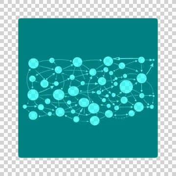 AI Network Node Graph with Feedback Loop and Bidirectional Connections Illustrazione stock