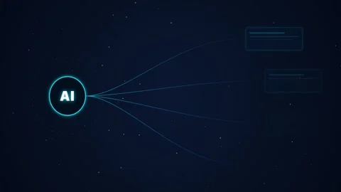 AI network processing data flow Stock Footage 341416585