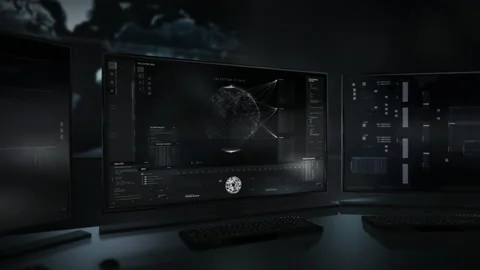 AI network scanner has detected the target ip signal from the hackers computer 스톡 동영상 204905015