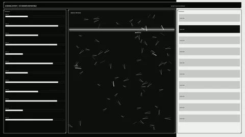 AI Neural Activity Data Visualization HUD Stock Footage 342235900
