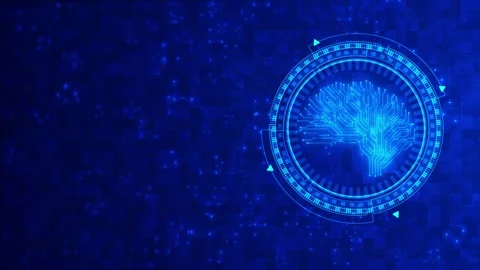 AI Neural Brain Interface for Machine Learning Technology Video stock 341378516