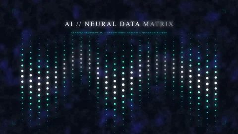 AI neural data matrix wave motion graphic showing futuristic technology 스톡 동영상 347045886