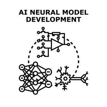 Ai neural model development representing intelligent computing technology 스톡 일러스트