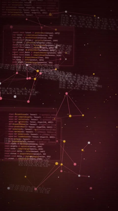 AI Neural Network and Machine Learning Code Background Stock Footage 335342398