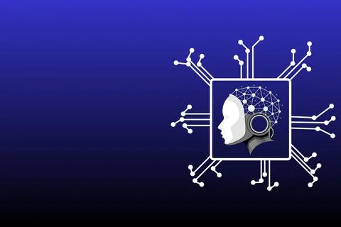 AI Neural Network and Robotic Head Concept Stock-Illustration
