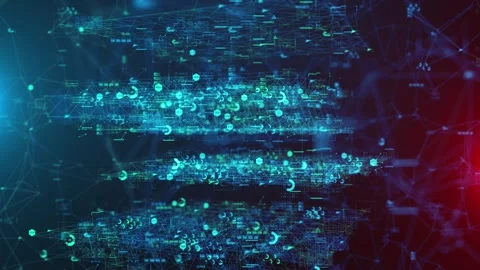AI Neural network big data machine learning analysis, background animation Stock Footage 317807813