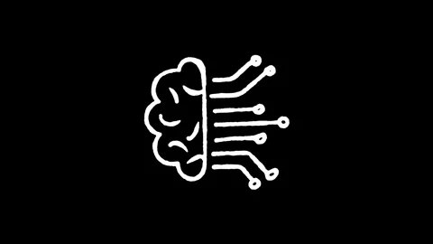 AI Neural Network Brain Icon Stock Footage 345595534