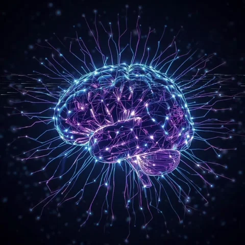 AI Neural Network Brain Loop  Futuristic Artificial Intelligence Animation Stock Footage 311127040