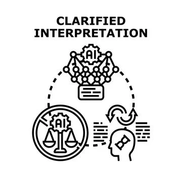 Ai neural network clarifying data interpretation process Illustrazione stock