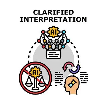 Ai neural network clarifying data interpretation process Stock Illustration