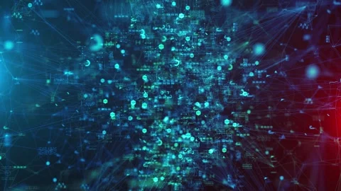 AI Neural Network Deep Learning Predictive Analytics, background animation Video stock 317808529