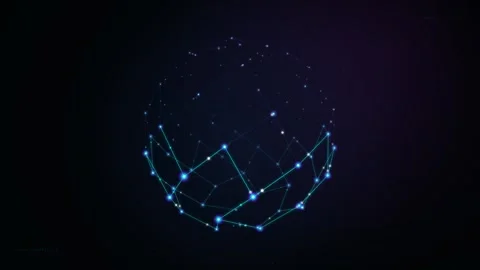 AI Neural Network Glowing Sphere Loop Animation 4k 動画素材 338166550