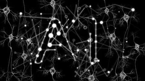 AI Neural Network Growing Among Neurons Stock Footage 342810900