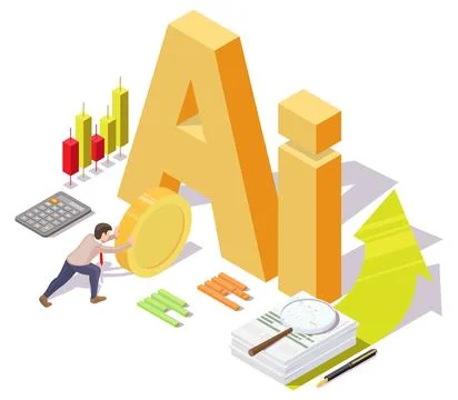 AI neural network in help to earn money and increase profit Stock Illustration