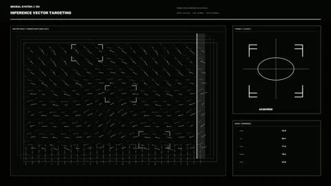 AI Neural Network Inference HUD Seamless Loop Stock Footage 342178340