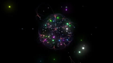 AI Neural Network Particle Node Cluster Cosmic Space Simulation Stock Footage 343856381