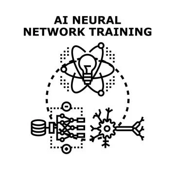 Ai neural network training process developing artificial intelligence 스톡 일러스트