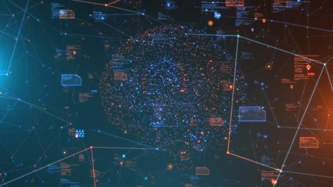 AI Neural Networks Machine Learning Algorithms Data Processing Networks Stockbeeldmateriaal 303562154