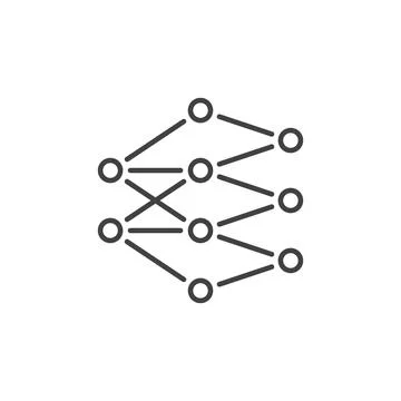 AI Neural Networks Tech vector concept minimal outline icon Stock Illustration