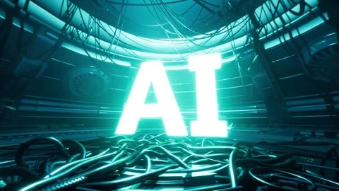 AI Neural Processing Core - Artificial Intelligence animated scene - 4K Video stock 248012779