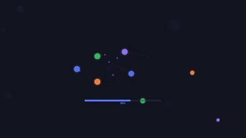 Ai neural processing corporate tech scene. Flat design dark mode 動画素材 342621471