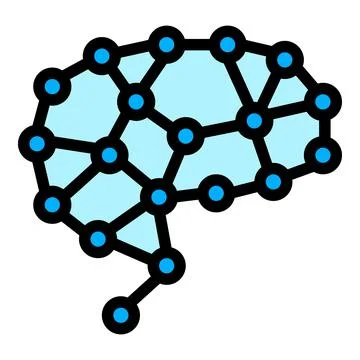 Ai neuronal icon outline vector. Head brain Illustrazione stock