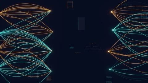 AI neurons flow connection data network curve lines bg able to loop endless Stock Footage 345716576
