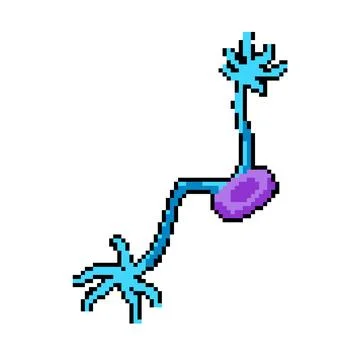 Ai neurons pixel art vector illustration Illustrazione stock