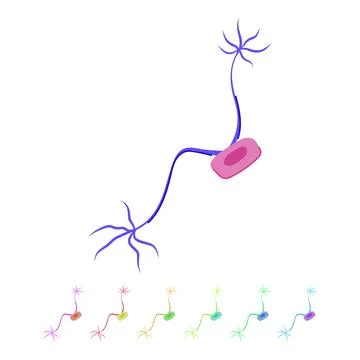 Ai neurons vector cartoon graphic Stock Illustration