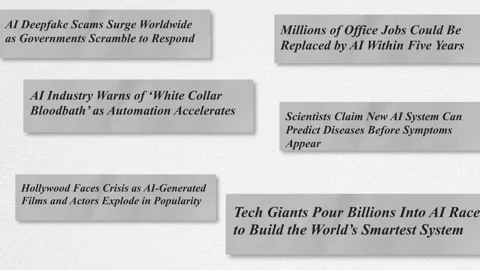 AI Newspaper Headlines Animation Artificial Intelligence News Concept Stock Footage 336629322