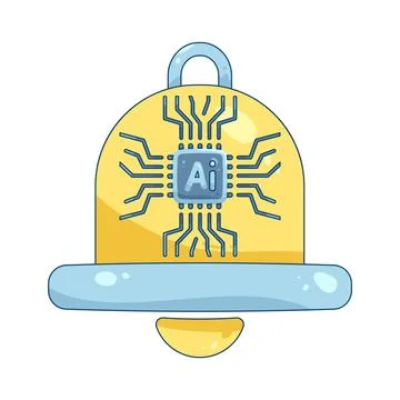 AI notification bell 스톡 일러스트