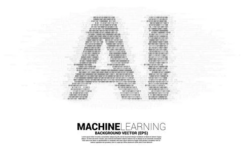 AI from one and zero binary code digit matrix style. concept of machine learn イラスト素材