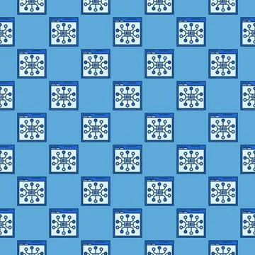 AI Online App in Web Browser vector colored seamless pattern 스톡 일러스트