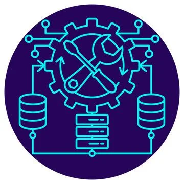 AI Ops Infrastructure Maintenance icon. Vector thin line illustration Stock Illustration