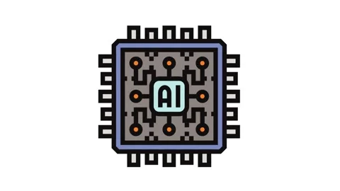 Ai optimization chip data center color icon animation 库存影片 326108282