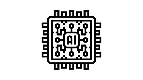 Ai optimization chip data center line icon animation 库存影片 326125791