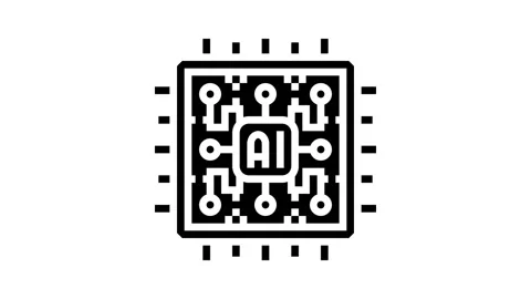 Ai optimization chip data center glyph icon animation Video stock 326145619