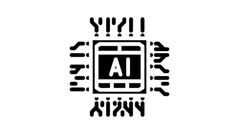 Ai optimization chip data center glyph icon animation 库存影片 326734430