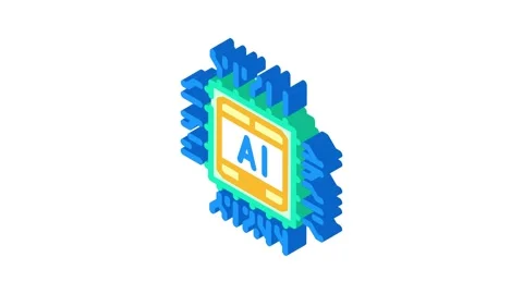 Ai optimization chip data center isometric icon animation Stock Footage 327279724